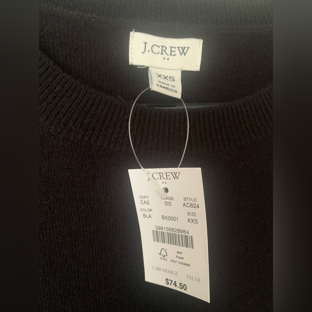 NWT JCrew Women’s Tunic Sweater Size XXS - Black
